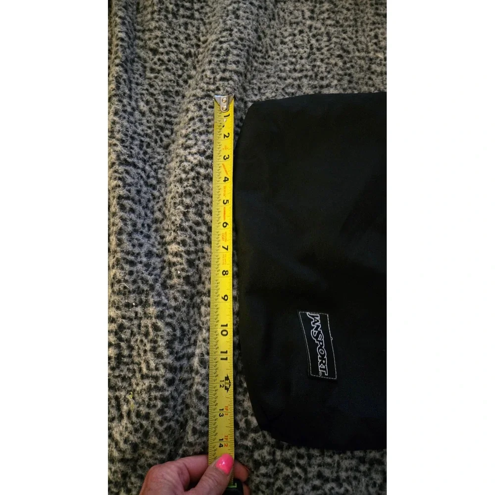 JanSport Black Nylon Laptop Sleeve Portfolio Bag Case with Handle Zip Closure